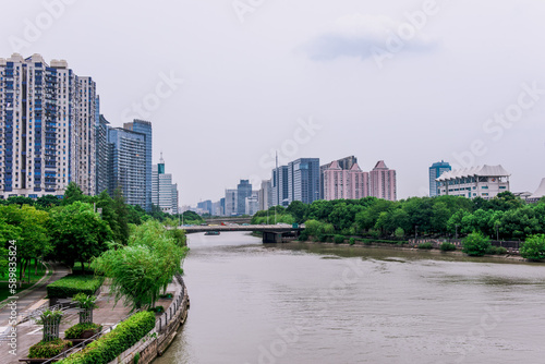 Wulin Square is a square in the Xiacheng District of Hangzhou. Urban construction and building exterior in Hangzhou China