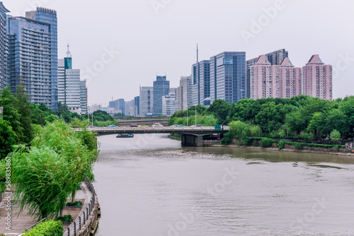 Wulin Square is a square in the Xiacheng District of Hangzhou. Urban construction and building exterior in Hangzhou China