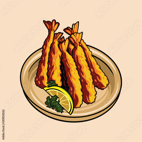Tempura food vector