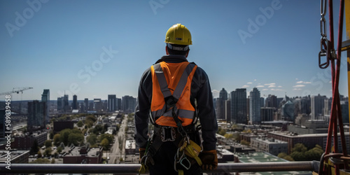 Canvastavla Characters in different professions, construction worker, chef, schoolteacher, f