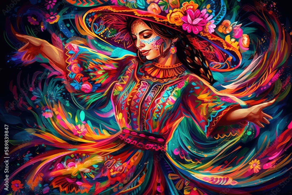 Cinco de Mayo Celebration: Generative AI Fiesta Banner and Poster Design with Flags, Flowers, Decorations Cinco de Mayo Celebration: Generative AI Fiesta Banner and Poster Design with Flags, Flowers, Decorations