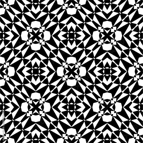 Black and white abstract patterns.Seamless monochrome repeating pattern for web page, textures, card, poster, fabric, textile.