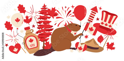 Canada day holiday composition wearth svg