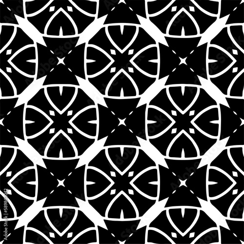 Black and white abstract patterns.Seamless monochrome repeating pattern for web page, textures, card, poster, fabric, textile.