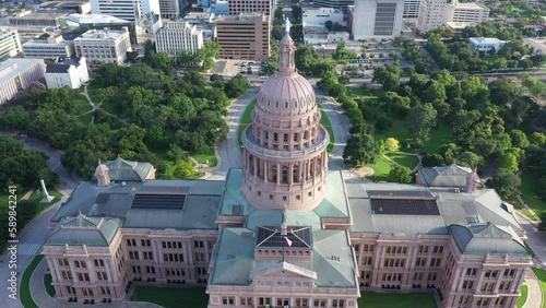 Aerial of the Texas Capitol in San Antonio, Texas, United States. photo