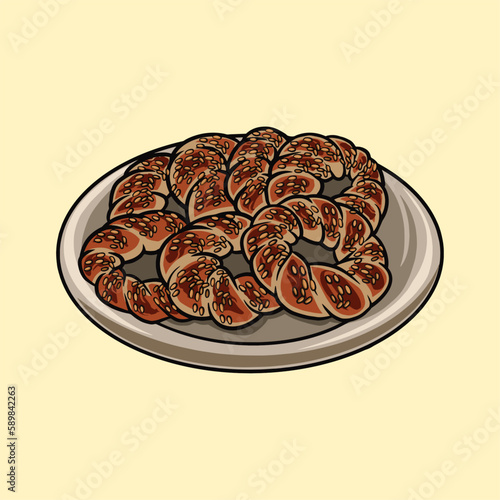 Turkish bagels food vector