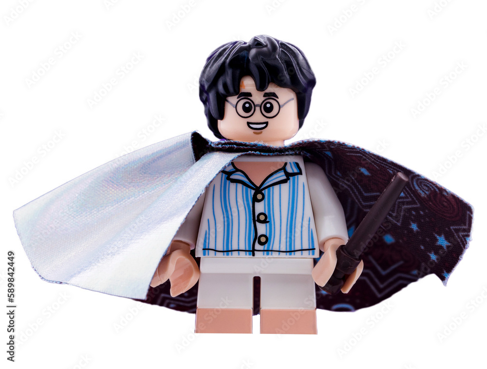 Obraz premium Dortmund - Deutschland 7. April 2023 Lego Minifigure Harry Potter mit Umhang