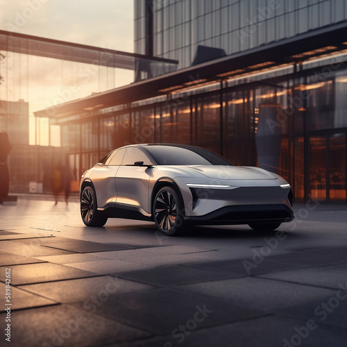 electric car with its futuristic design © Daria Yudina