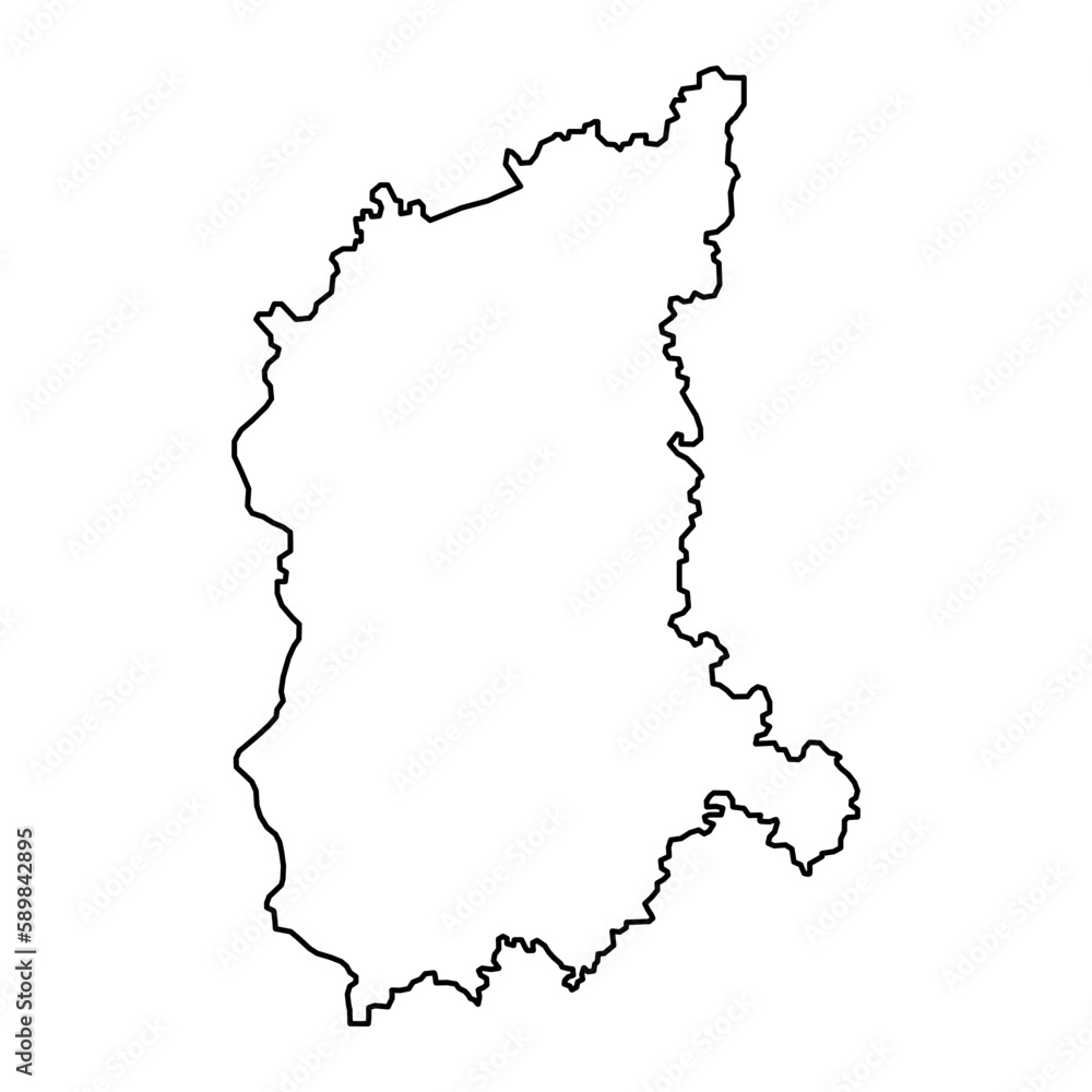 Lubusz Voivodeship map, province of Poland. Vector illustration.