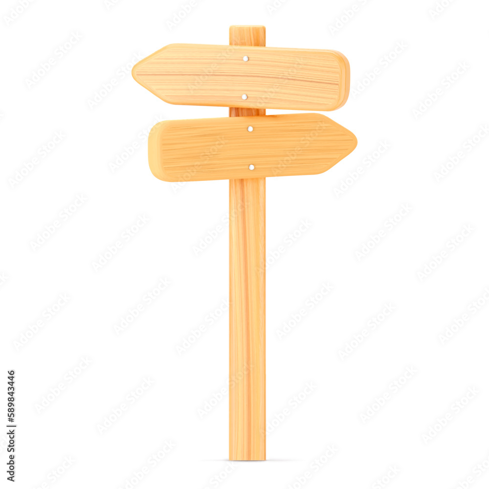 3d wooden arrow direction road sign isolated on white background. Render of wood arrow crossroad sign for right direction and street, one way concept. 3d cartoon simple vector illustration 3d wooden arrow direction road sign isolated on white background. Render of wood arrow crossroad sign for right direction and street, one way concept. 3d cartoon simple vector illustration