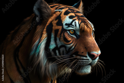 portrait of a bengal tiger- made with generative ai