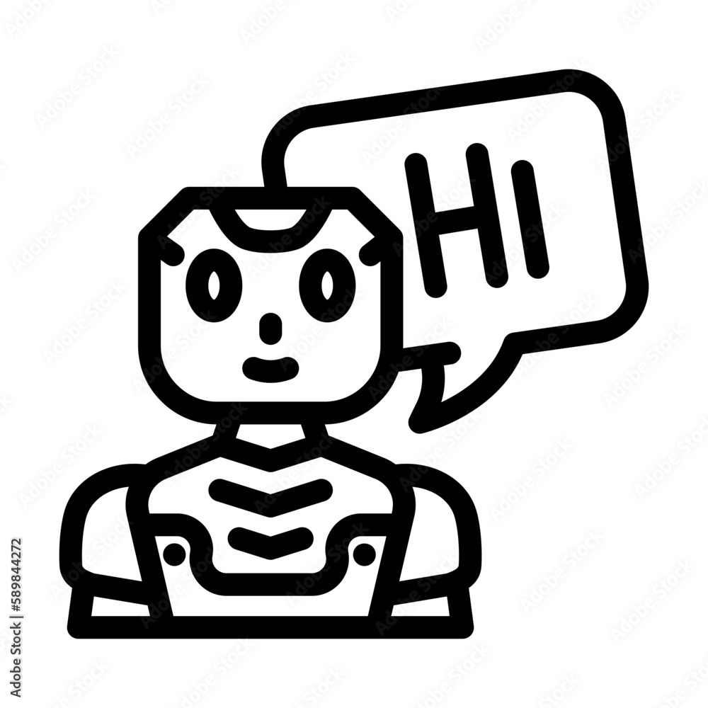 assistant chat bot line icon vector illustration assistant chat bot line icon vector illustration