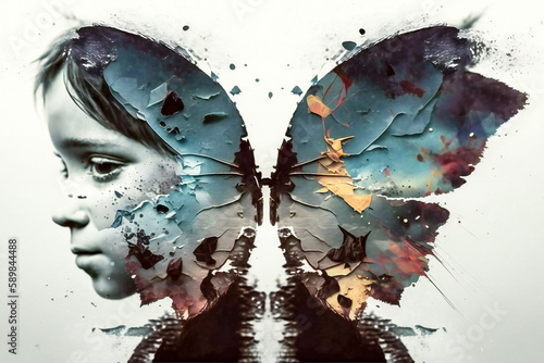 Social issues and social services for child protection, mental and emotional, physical health Illustration created with generative AI tools.
