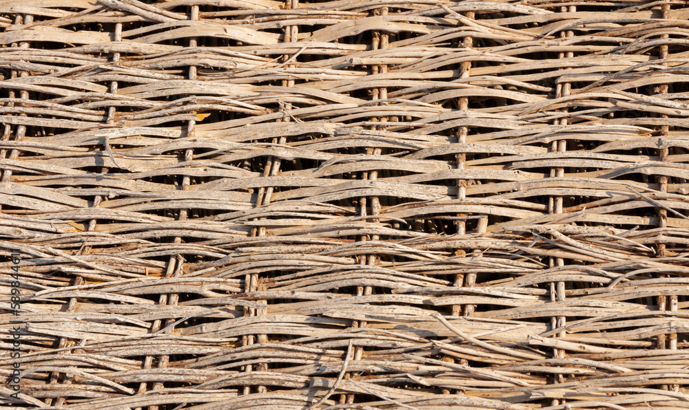 Reed braid on the shore of the Red Sea, photo zone for tourists Reed braid on the shore of the Red Sea, photo zone for tourists