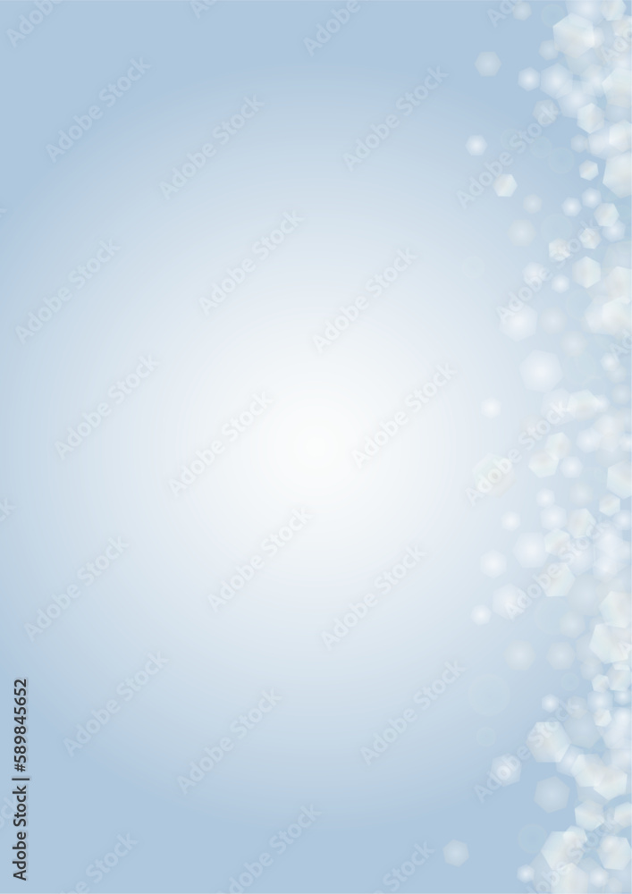 Vector Magical Glowing Background with Silver and Purple Falling Hexagon on Blue. Falling Snow. Glittery Confetti Frame. Christmas and New Year Design. Winter Sky with Bokeh Snowfall. Vector Magical Glowing Background with Silver and Purple Falling Hexagon on Blue. Falling Snow. Glittery Confetti Frame. Christmas and New Year Design. Winter Sky with Bokeh Snowfall.