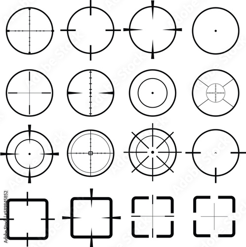 Set of crosshairs icons. Target icon