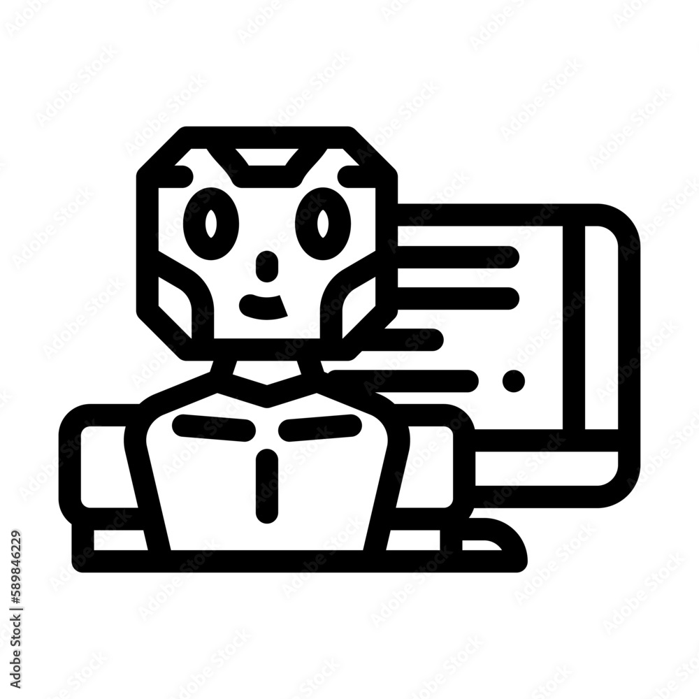 robot chat bot line icon vector illustration robot chat bot line icon vector illustration