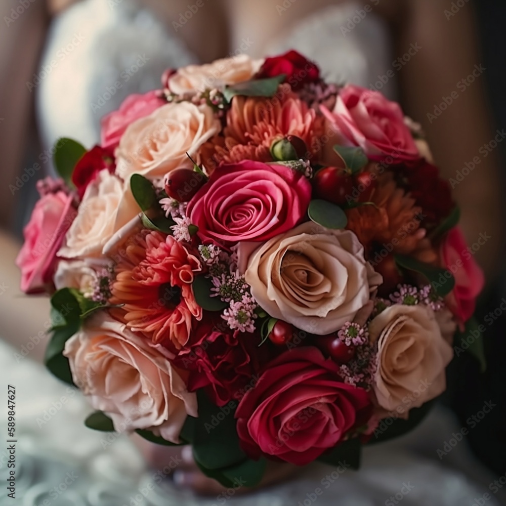 Obraz premium wedding bouquet of roses