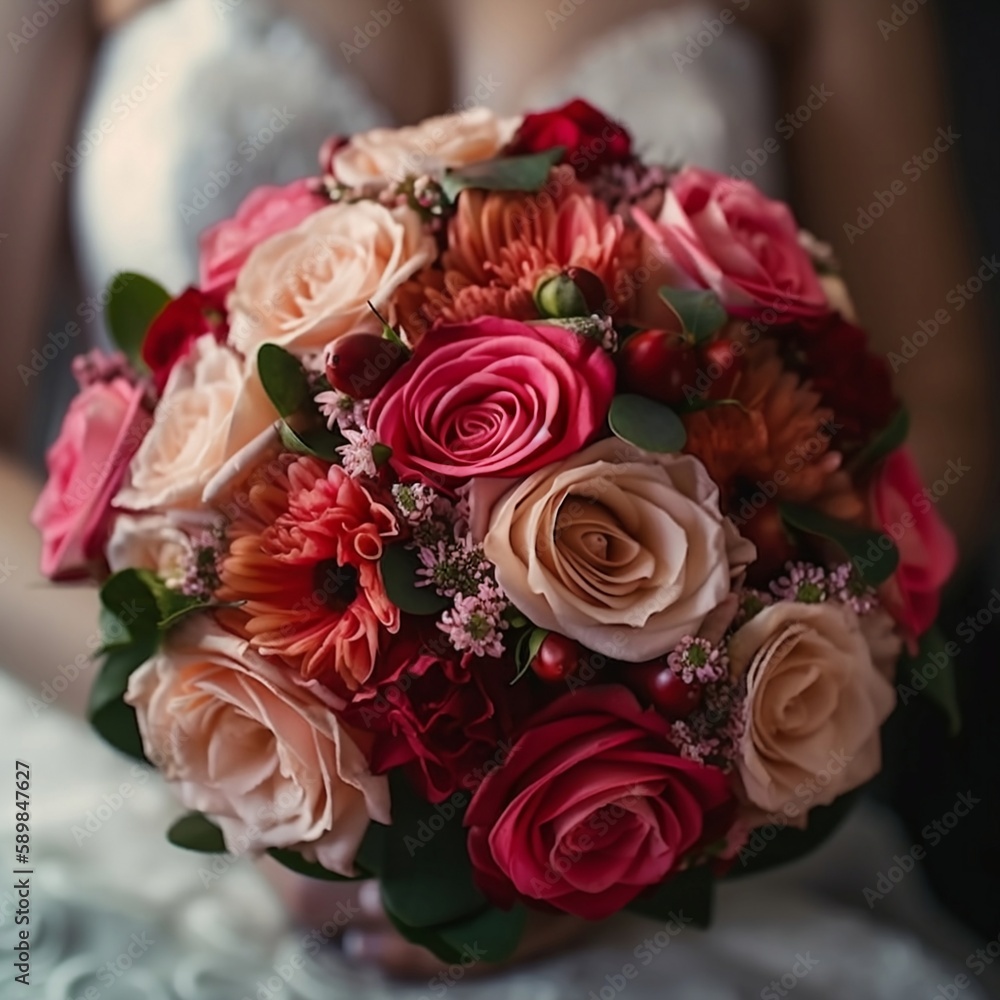 wedding bouquet of roses