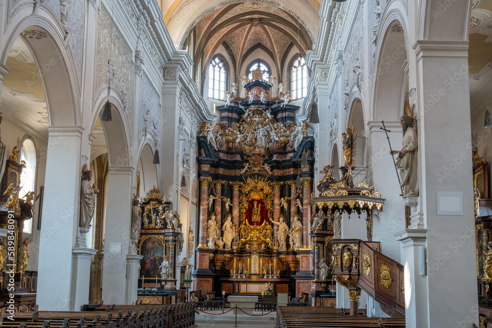 interior of the Bamberg Cathedral, a church in Bamberg, Germany