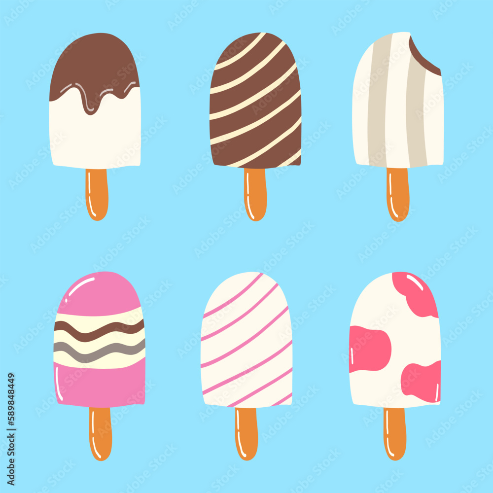 Ice creams icon set. Vector illustration Ice creams icon set. Vector illustration