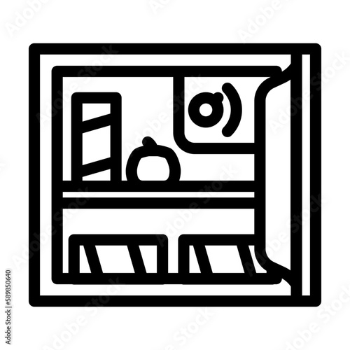 mini fridge garage tool line icon vector illustration