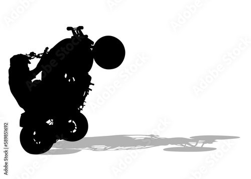 Silhouettes athletes ATV during races