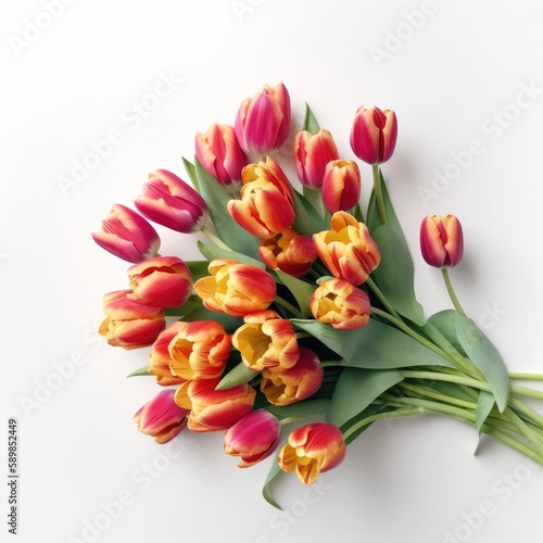 bouquet of red tulips