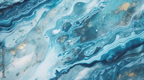 Natural blue marble texture background. Based on Generative AI © Yeti Studio