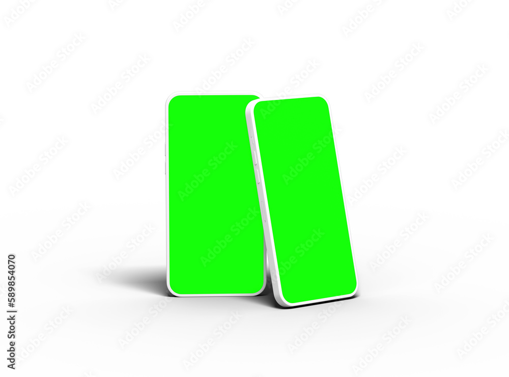 Unbranded Smartphone Template with Customizable Design for UI/UX Product Showcase. 3D Render Unbranded Smartphone Template with Customizable Design for UI/UX Product Showcase. 3D Render