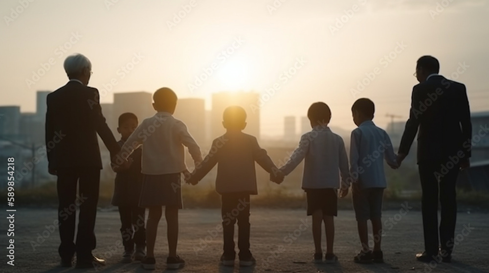 Business people shaking hands, teamwork, finishing up a meeting, Negotiations were successfully. Generative AI. Business people shaking hands, teamwork, finishing up a meeting, Negotiations were successfully. Generative AI.