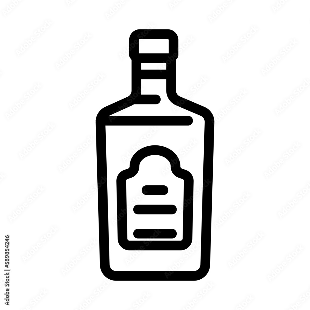 vodka drink bottle line icon vector illustration vodka drink bottle line icon vector illustration