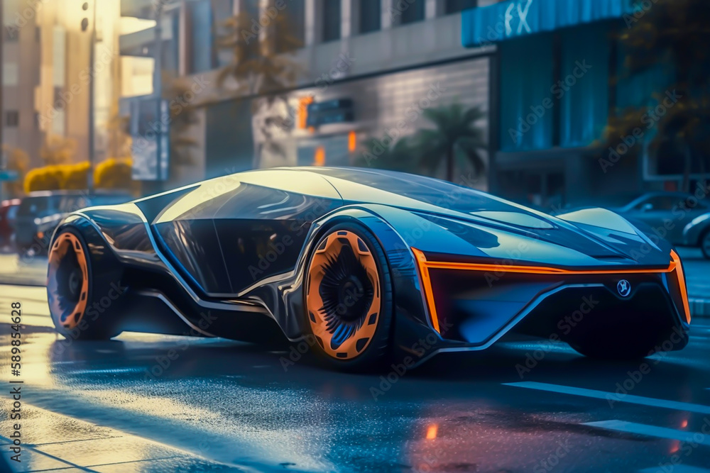futuristic car, concept car of the future, generative ai