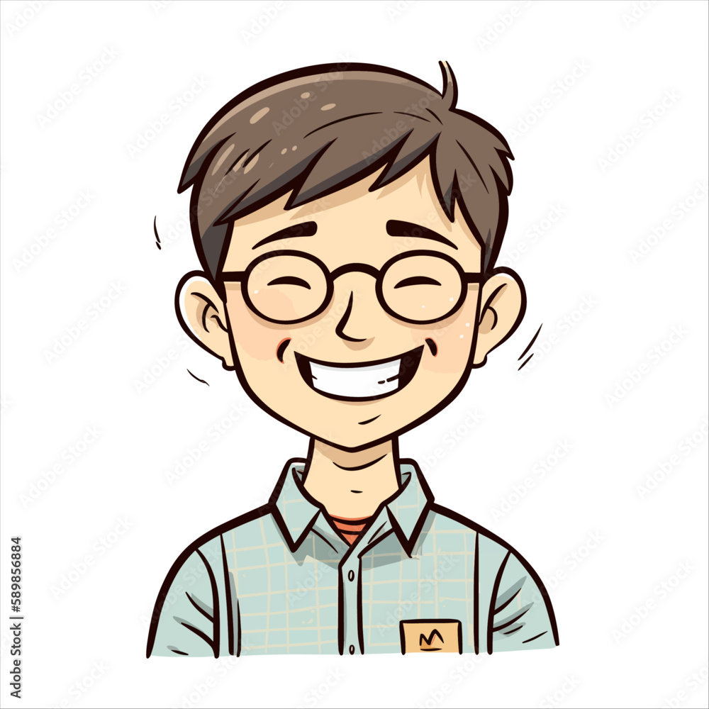 A man with a face and expression that is happy and full of joy A man with a face and expression that is happy and full of joy