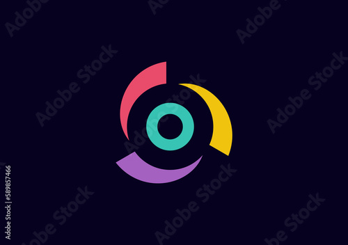 Dynamic spin motion letter O logo symbol