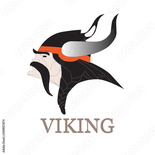 Viking logo design, vector illustration