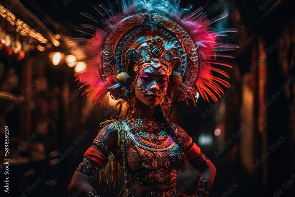 Illuminating Balinese Dance with Neon Lights and Generative AI