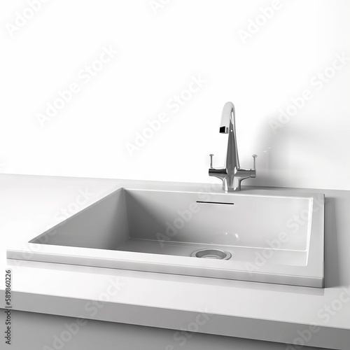 white modern bathroom sink " ai generated "