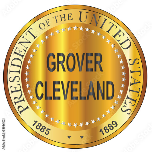 Grover Cleveland Gold Metal Stamp