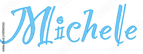 Michele - Italian mascoline name - light blue color- Lettering for website, email, presentation, , image, poster, placard, banner, postcard, ticket, logo, engraving, slide, tag - t-short, 