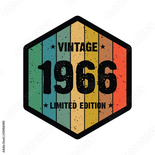 1966 Vintage Retro Limited Edition t shirt Design Vector