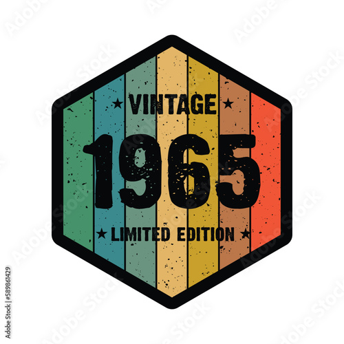1965 Vintage Retro Limited Edition t shirt Design Vector