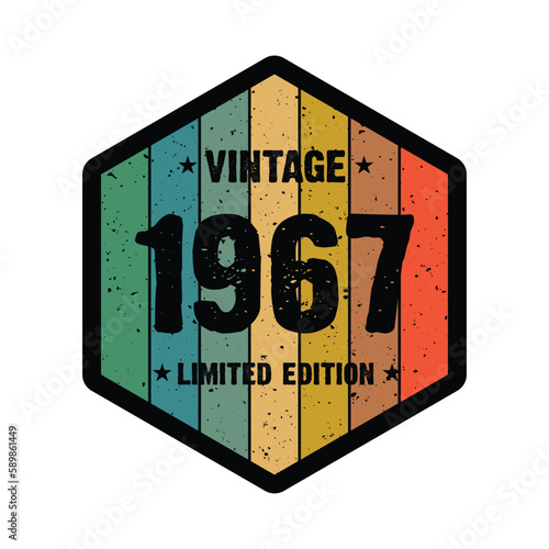 1967 Vintage Retro Limited Edition t shirt Design Vector