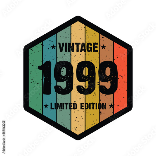 1999 Vintage Retro Limited Edition t shirt Design Vector