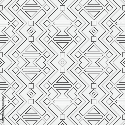 Vector seamless pattern. Modern stylish texture. Monochrome, linear abstract background.