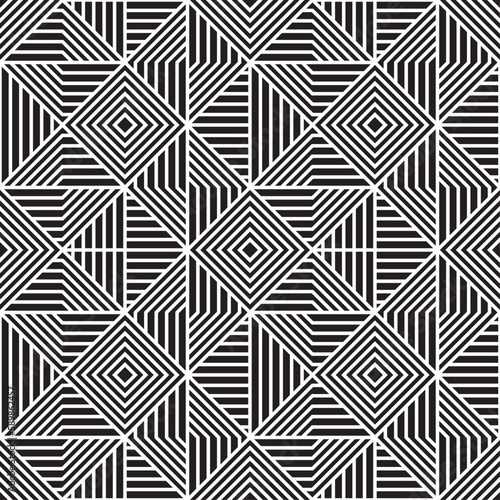 Vector seamless models. Modern stylish texture. Composition from regularly repeating geometrical element. Monochrome, simple. Vector illustrations.