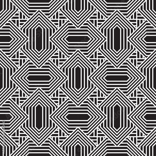 Vector seamless models. Modern stylish texture. Composition from regularly repeating geometrical element. Monochrome, simple. Vector illustrations.