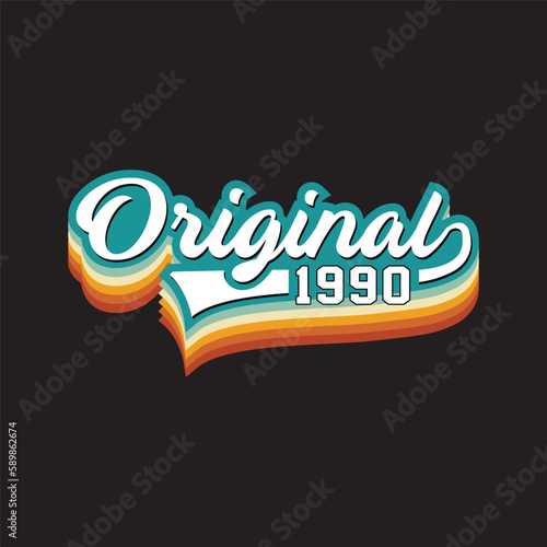 1990 vintage retro, Original, t shirt design vector black background 