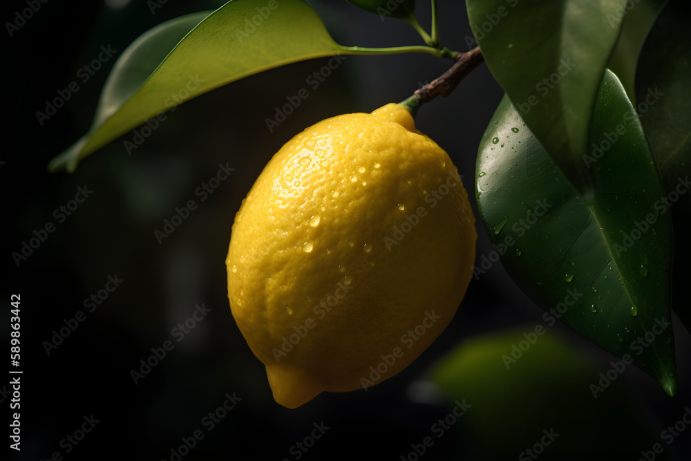 lemon on a branch. generative ai