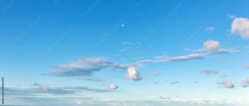 Cloudscape - Blue sky and white clouds, wide panorama Cloudscape - Blue sky and white clouds, wide panorama